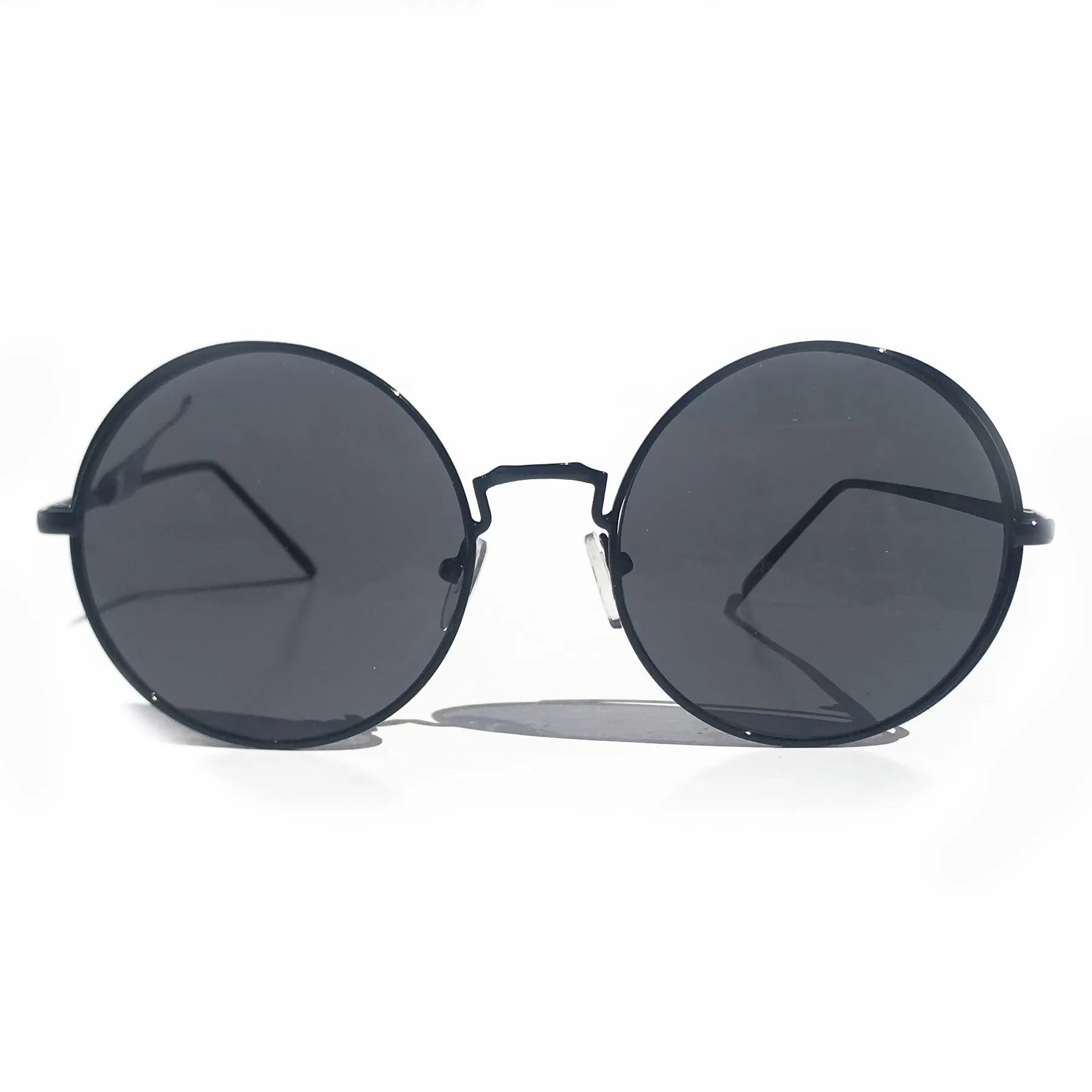 OJAI HIPPIE DIPPY ROUND SUNGLASSES BLACK