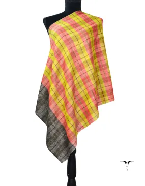 Pashmina Pattern Stole In Hues of Yellow, Orange & Black 5597