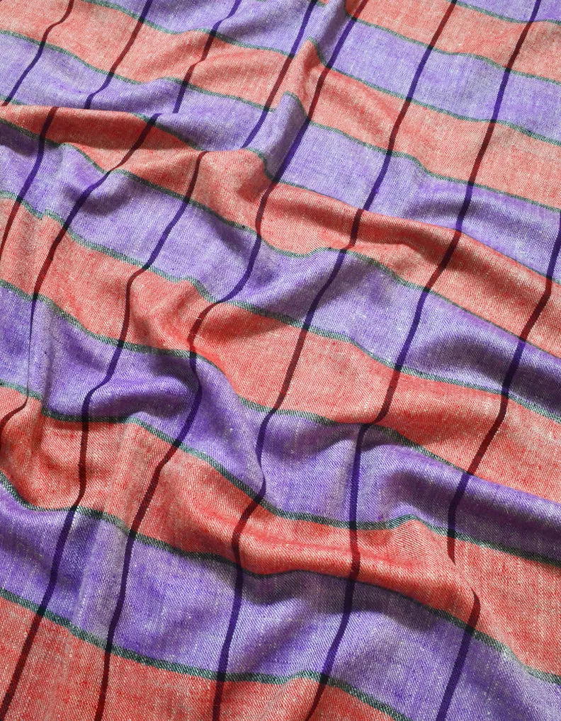 Pashmina Pattern Wrap In Hues Of Lavender & Red 5639