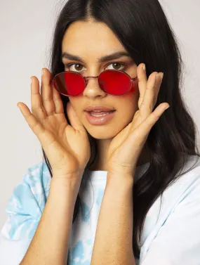 Red Oval Sunglasses