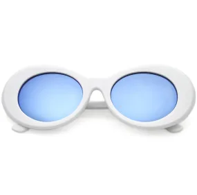 Retro 1990's Hipster Clout Goggles Oval Mirrored Lens Sunglasses C507