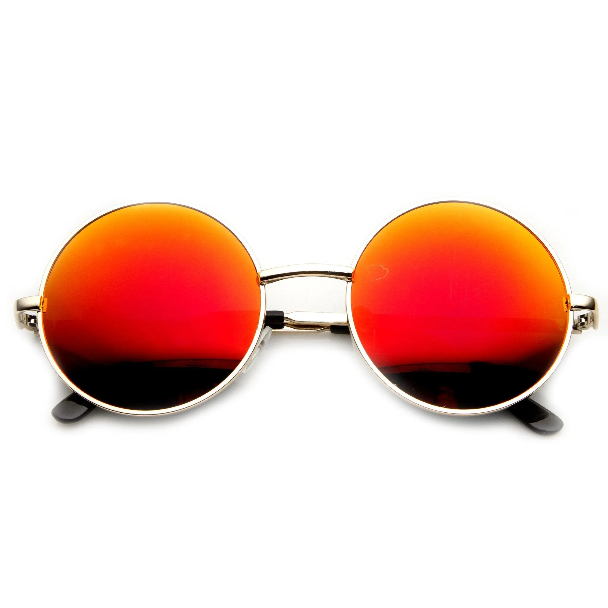 Retro Flash Color Mirror Lens Round Metal Sunglasses 9203