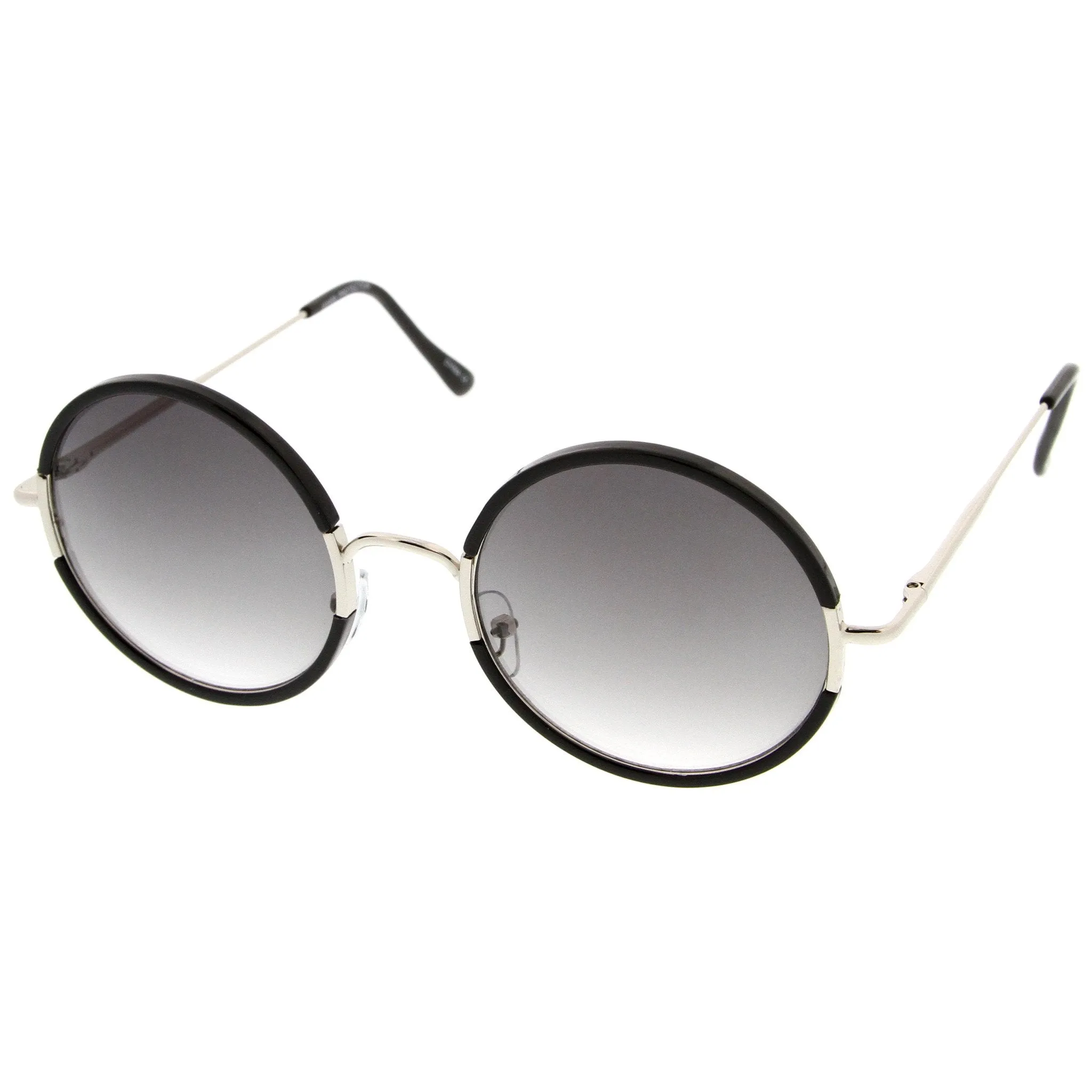 Retro Modern Round Slim Temple Sunglasses A727