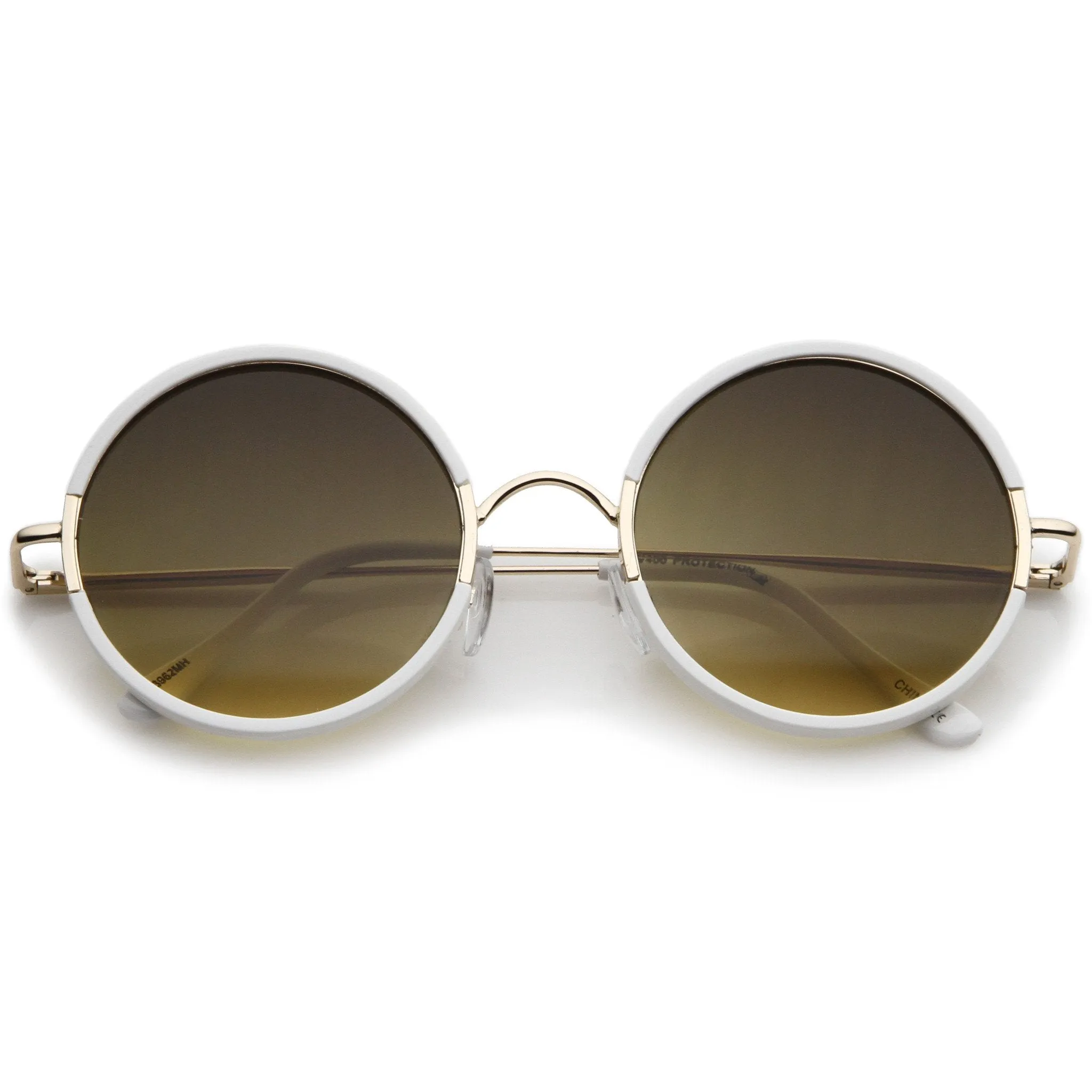 Retro Modern Round Slim Temple Sunglasses A727