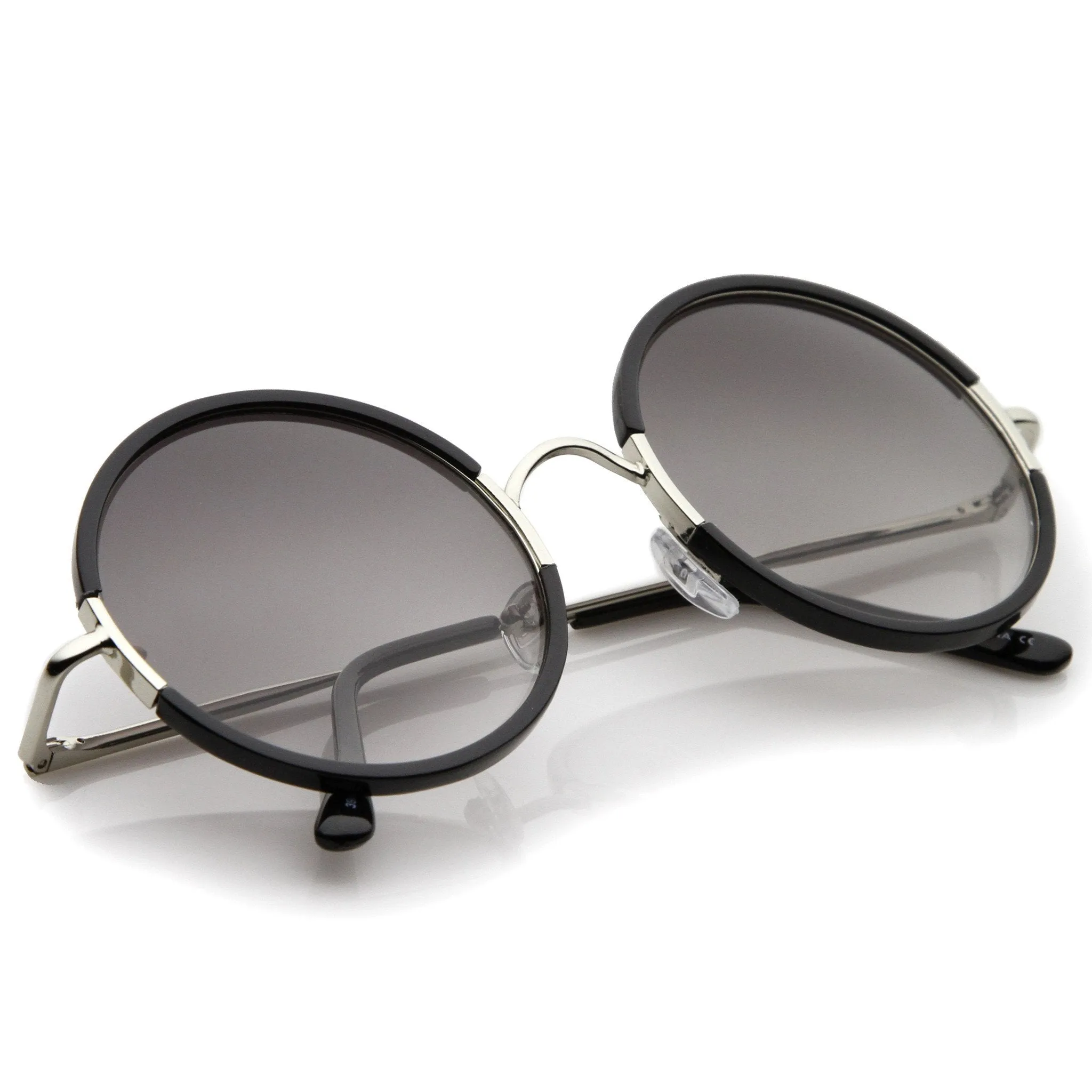 Retro Modern Round Slim Temple Sunglasses A727