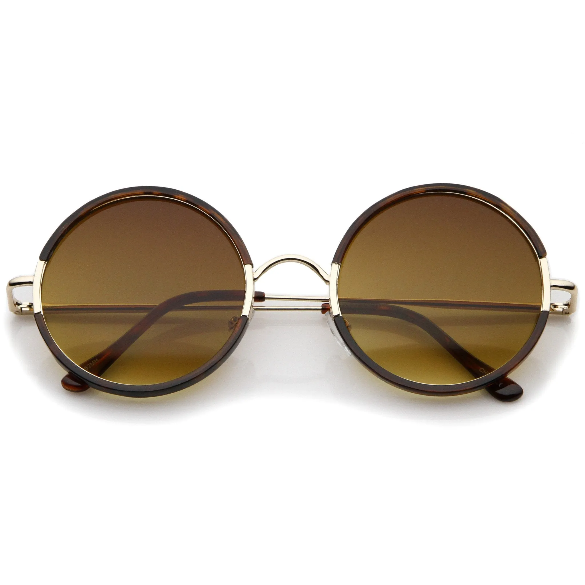 Retro Modern Round Slim Temple Sunglasses A727