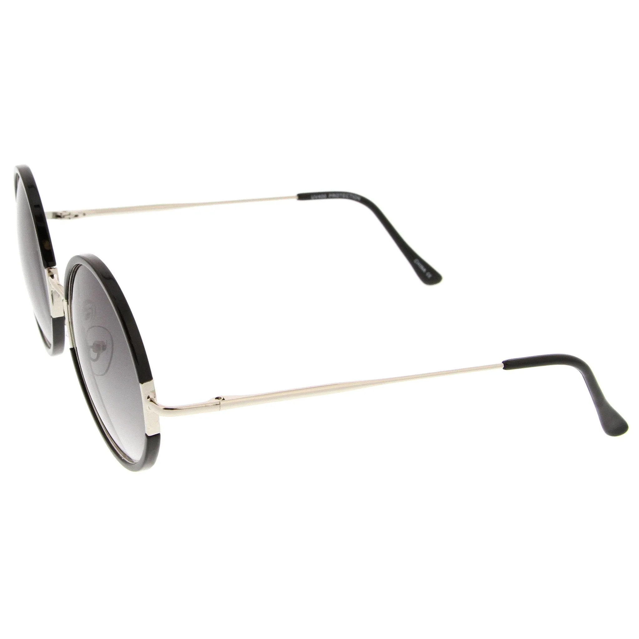 Retro Modern Round Slim Temple Sunglasses A727