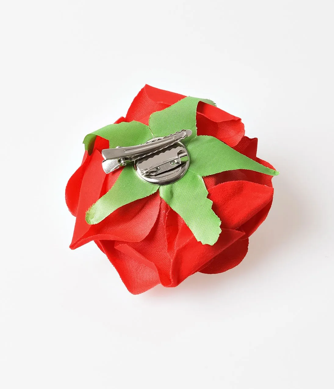 Retro Style Red Rose Flower Hair Clip