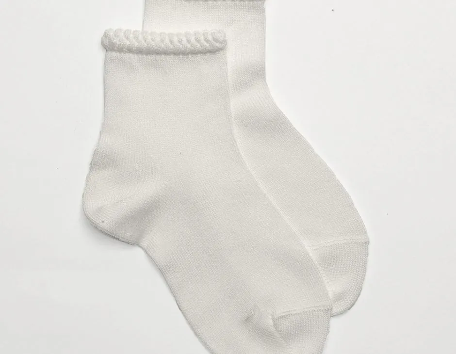 Short Sock with Patterned Cuff