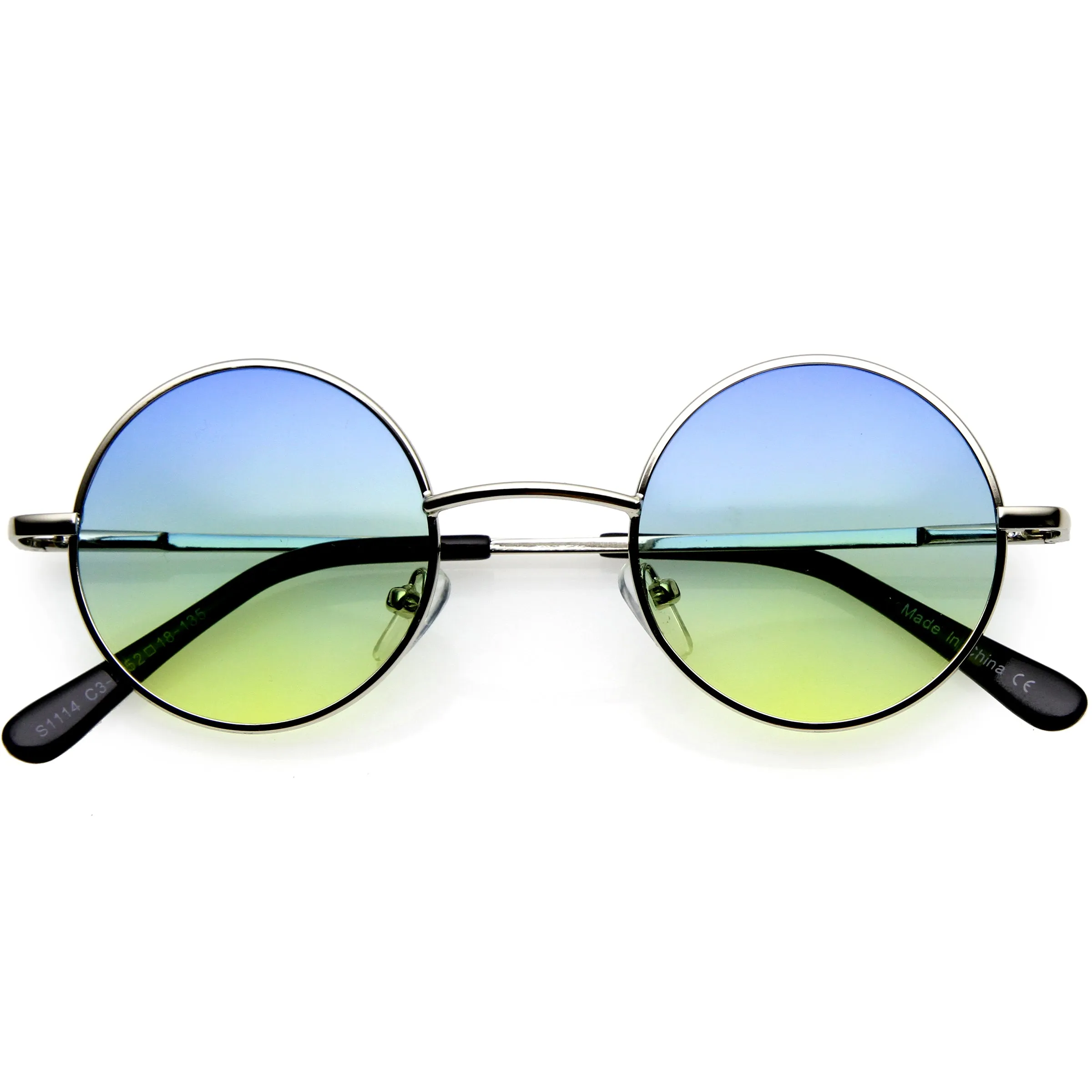 Small Slim Metal Colored Tinted Lens Retro Lennon Style Sunglasses 42mm C998