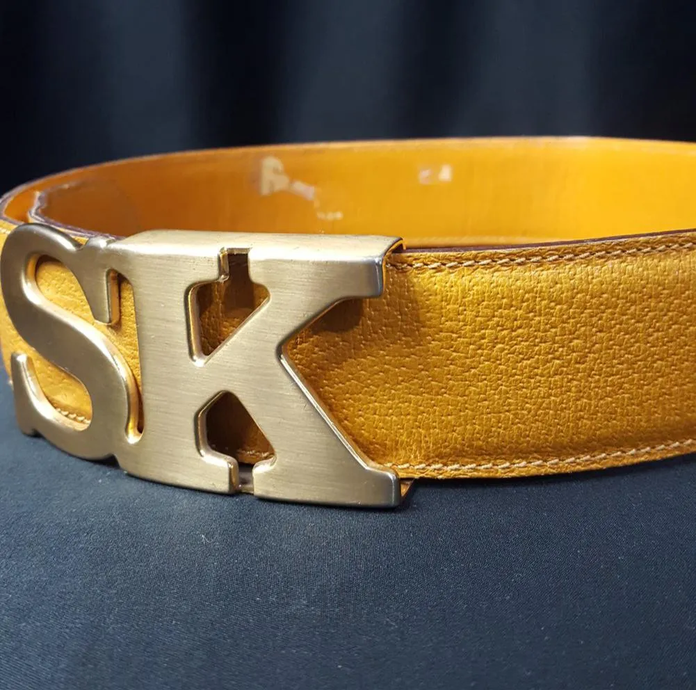 Stephane Kelian Initial Buckle Leather Belt Size S