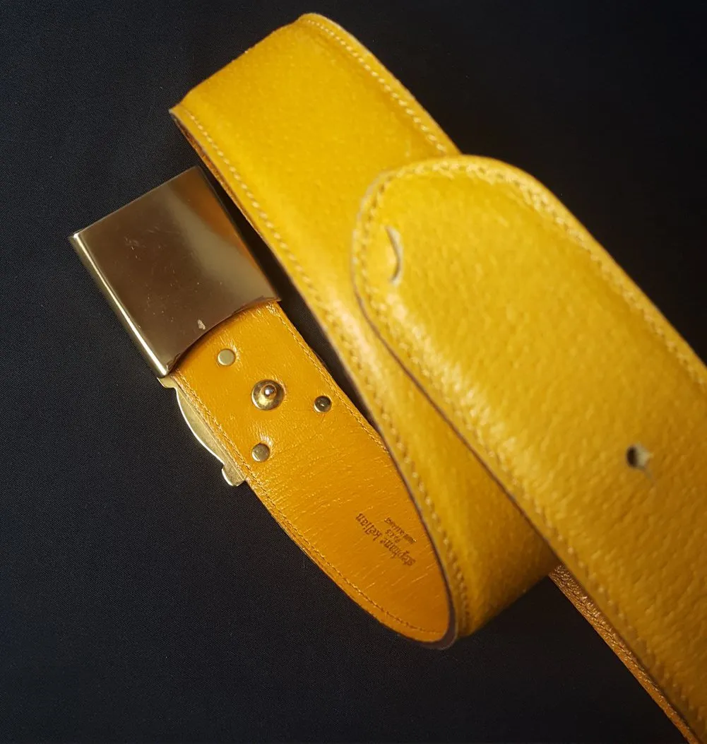 Stephane Kelian Initial Buckle Leather Belt Size S