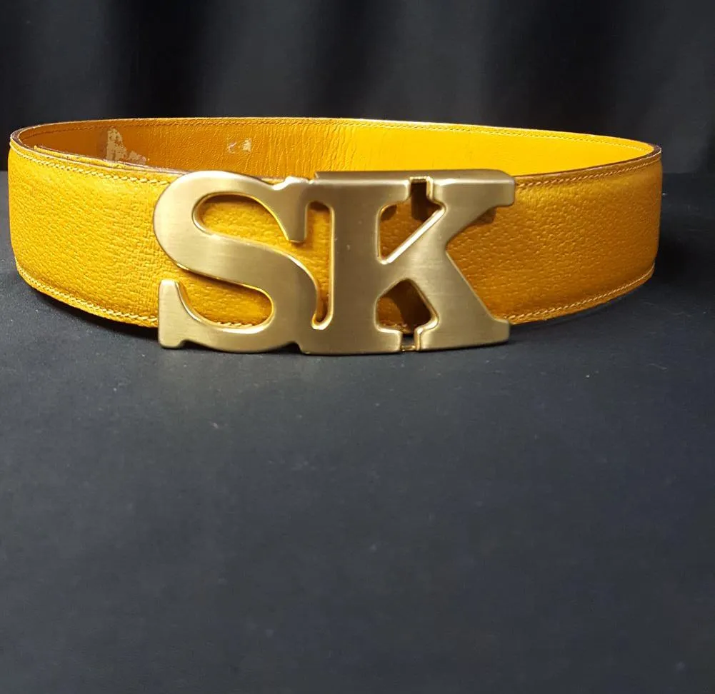 Stephane Kelian Initial Buckle Leather Belt Size S