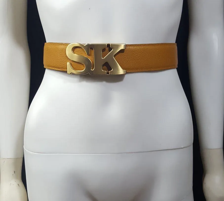 Stephane Kelian Initial Buckle Leather Belt Size S