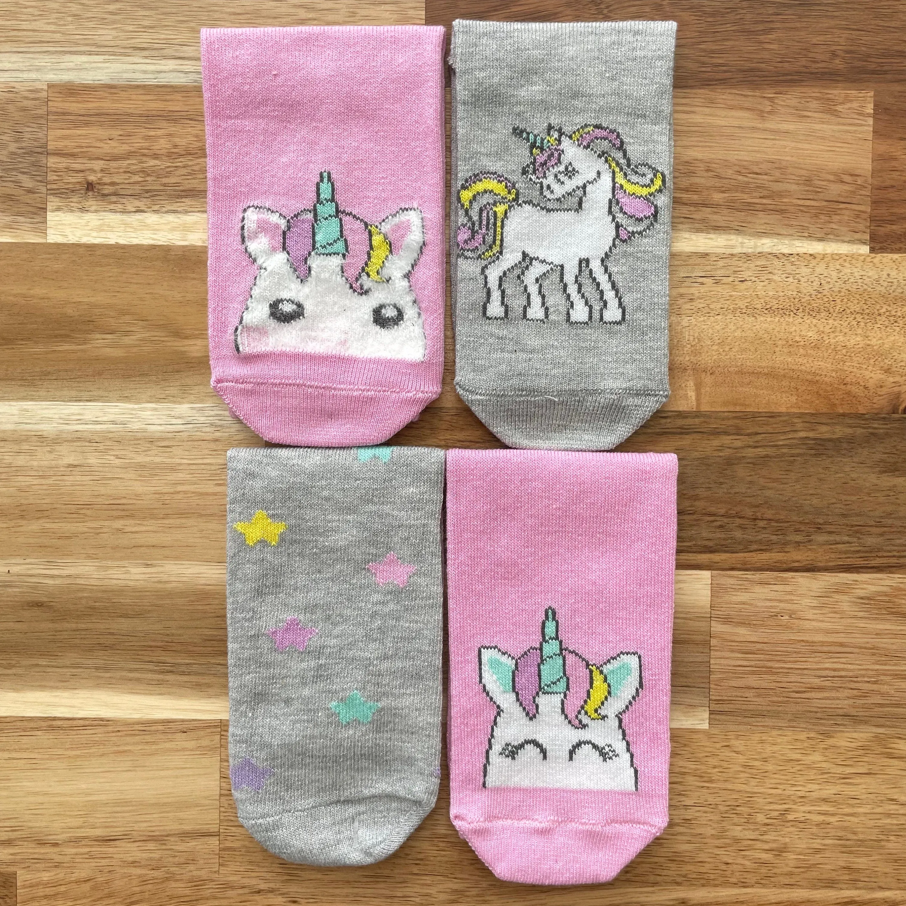 Unicorn Socks Child Sock Unicorn Birthday Present for Child Pink Unicorn Sock Cotton Custom Socks, Cozy Socks for Child 4 Pair Socks Set