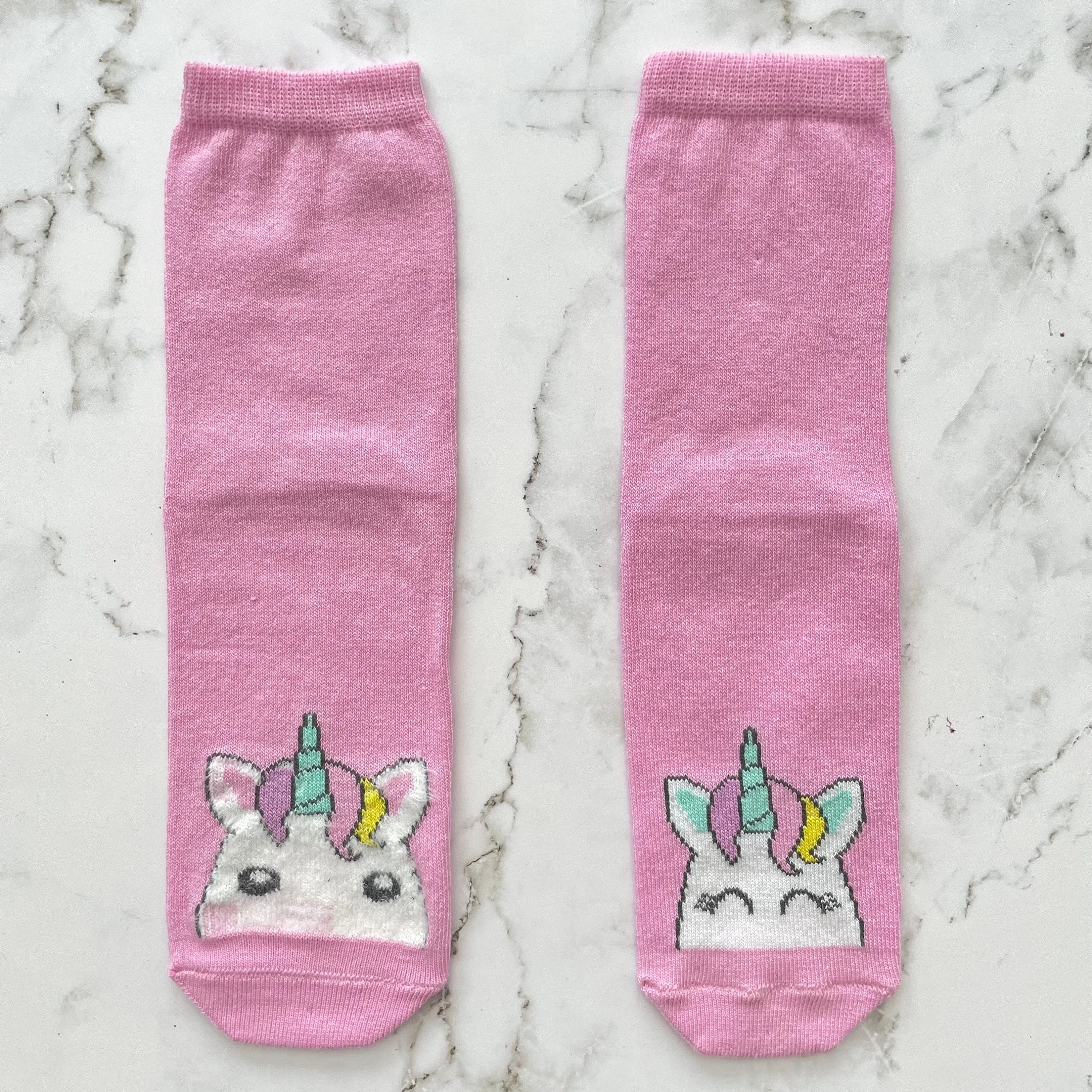 Unicorn Socks Child Sock Unicorn Birthday Present for Child Pink Unicorn Sock Cotton Custom Socks, Cozy Socks for Child 4 Pair Socks Set