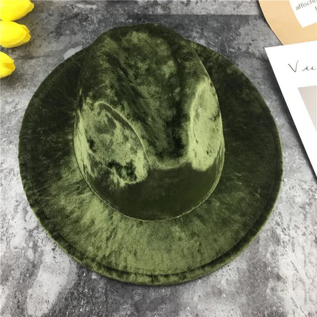 Unisex Velvet Felt Fedora Hats Womens Accessories