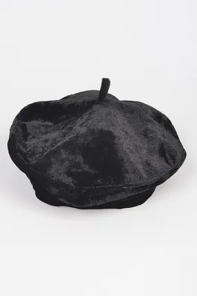 Velvet Beret in Black