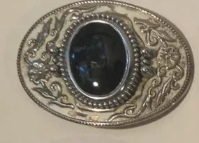 Vintage Metal Belt Buckle, Black Stone, Nice Design, Standard Size, Heavy Duty, Quality, Thick Metal, For Belts, Fashion, Shelf Display