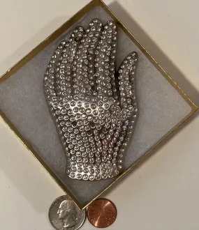 Vintage Metal Belt Buckle, Sparkly Glove Design, Nice Design, 4" x 2 1/4", Heavy Duty, Quality, Thick Metal