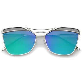 Women's Laser Cut Dual Flat Lens Sunglasses A968