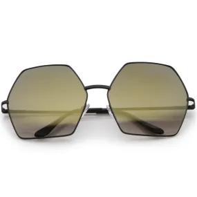 Women's Oversize Geometric Mirrored Lens Sunglasses A508