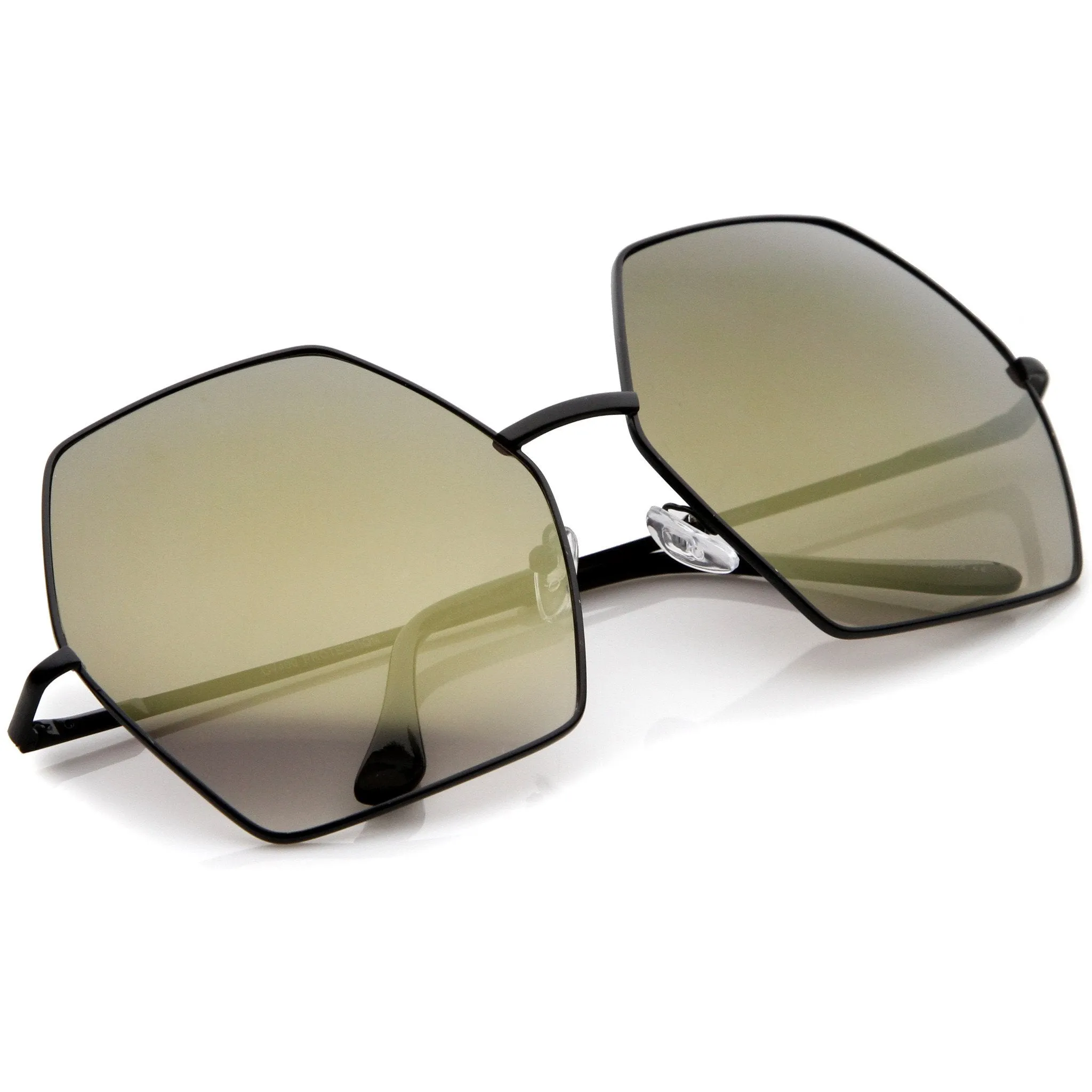 Women's Oversize Geometric Mirrored Lens Sunglasses A508