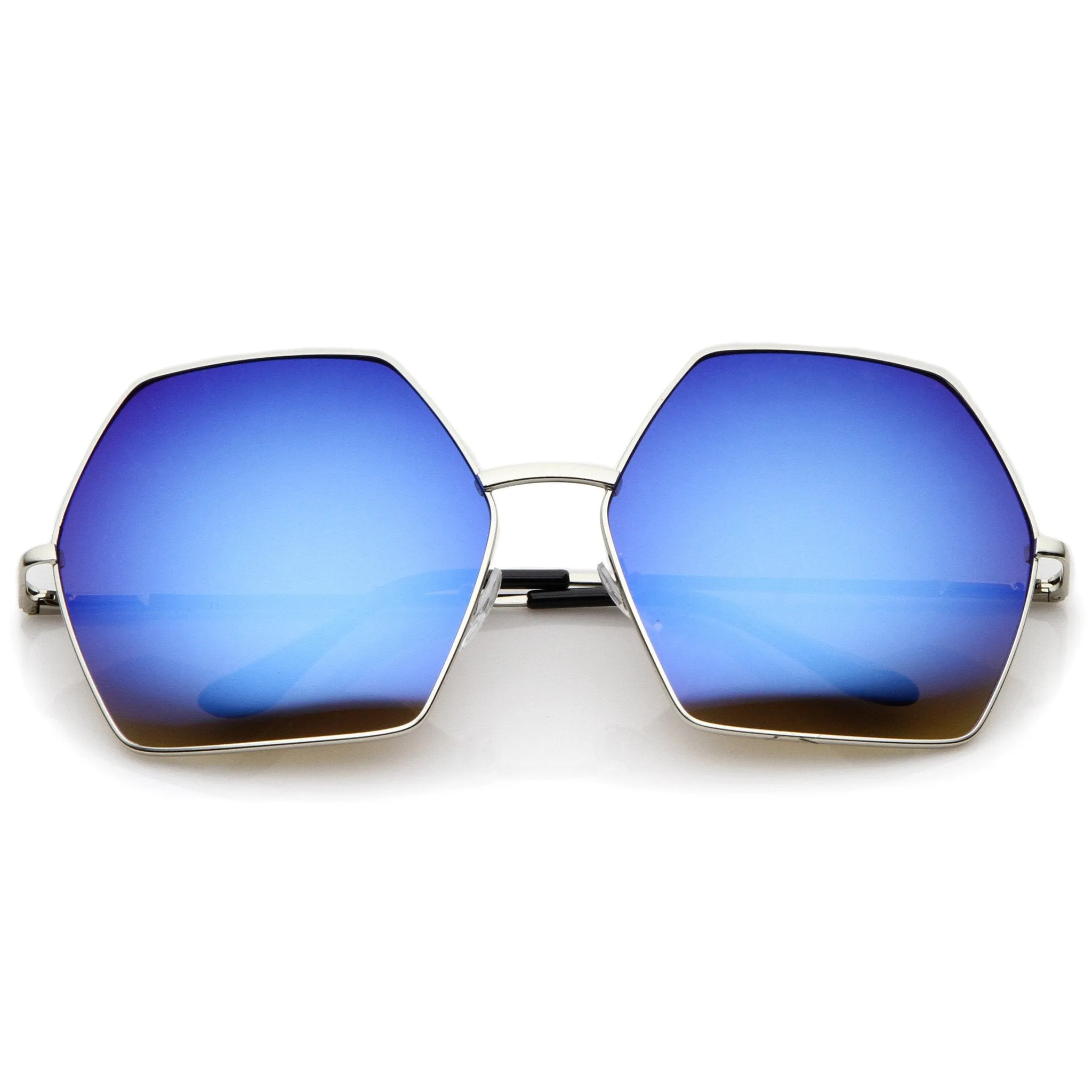 Women's Oversize Geometric Mirrored Lens Sunglasses A508