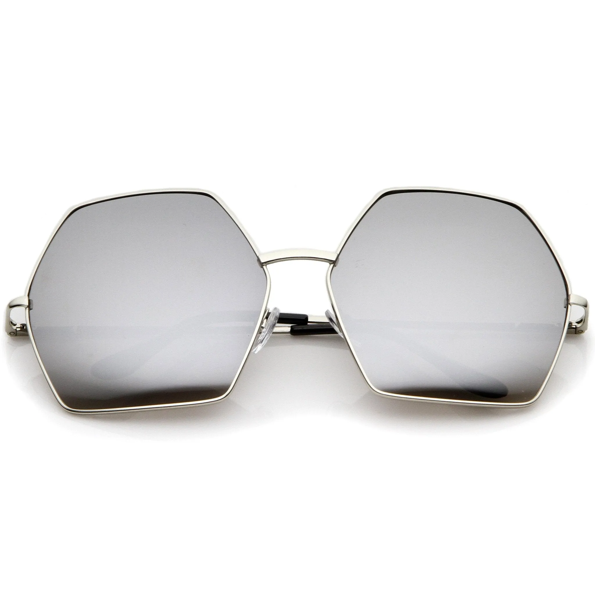 Women's Oversize Geometric Mirrored Lens Sunglasses A508