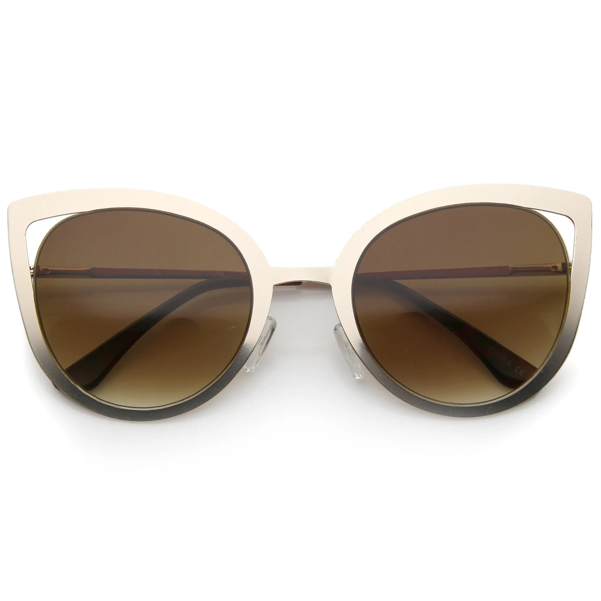 Women's Round Laser Cut Cat Eye Sunglasses A525